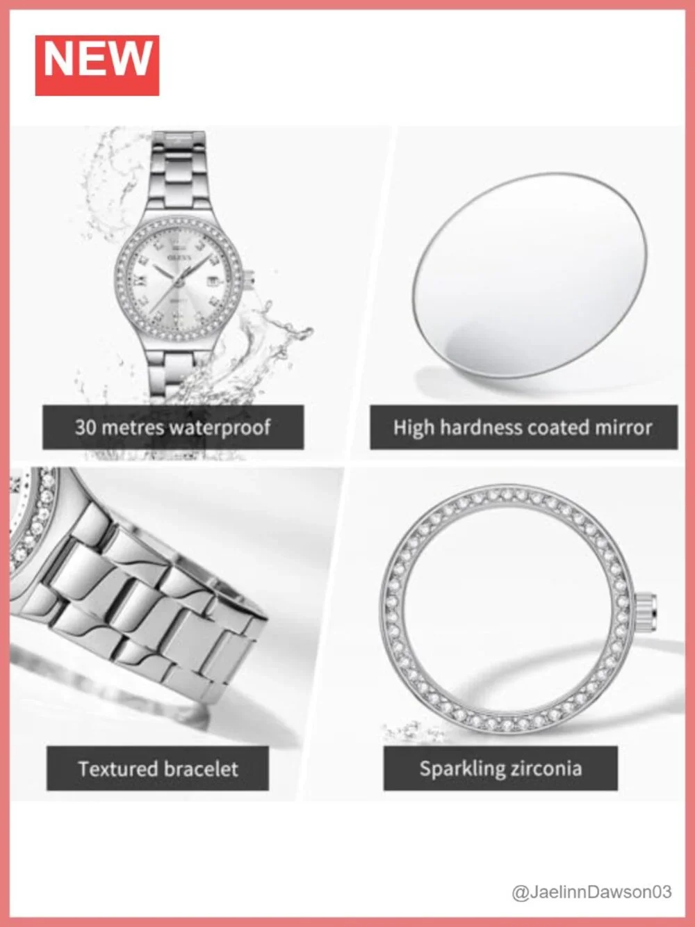 Luxury Diamond Quartz Watch for Women Small Wrist Stainless Steel Waterproof